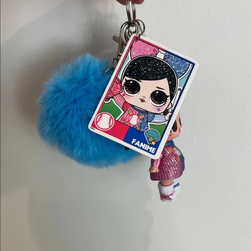 L.O.L. Surprise! Doll Keychain Fanime with Blue and Pink Pom Pom - Picture 4 of 5